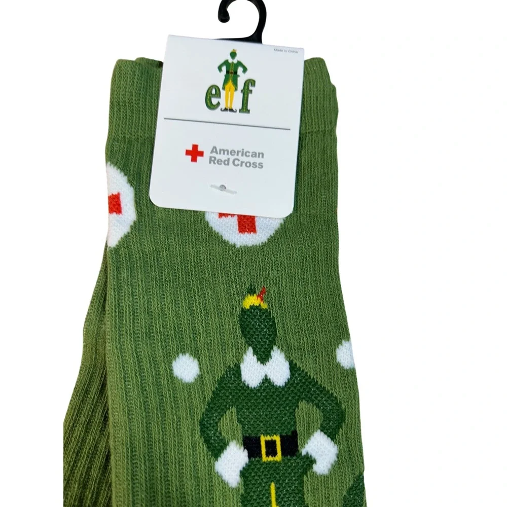 Bioworld Elf Movie American Red Cross Green Crew‎ Socks Buddy the Elf 2023 NEW